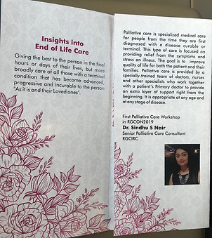 The pamphlet I made for the Palliative Care work shop at RGCIRC